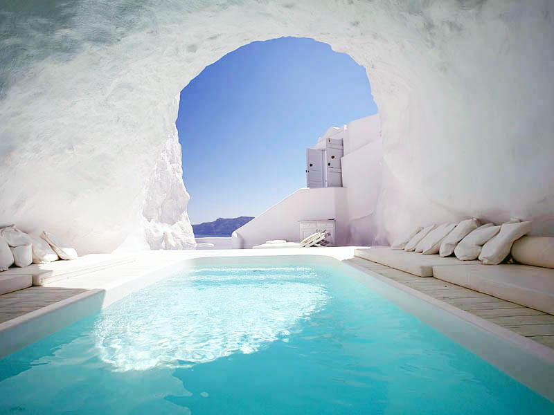 cave, greece, santorini
